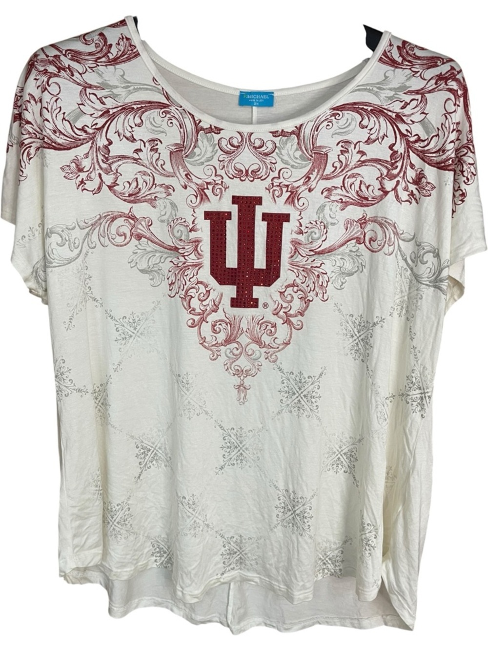 P. Michael Indiana University IU Trident Tee White